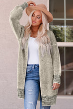 Load image into Gallery viewer, Plaid Knitted Long Open Front Cardigan