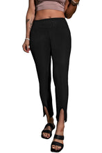 Load image into Gallery viewer, Rib Knit High Waist Slit Leggings