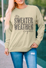 Load image into Gallery viewer, Khaki SWEATER WEATHER Leopard Print Pullover Sweatshirt
