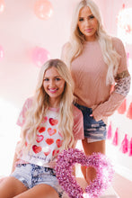 Load image into Gallery viewer, Leopard Sequin Splicing Sleeves Textured Knit Top