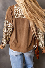 Load image into Gallery viewer, Leopard Print Corduroy Long Sleeve Jacket