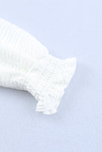 Load image into Gallery viewer, Frilled Smocked Neck Textured Bishop Sleeve Blouse