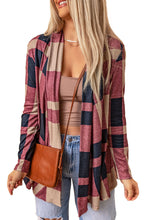 Load image into Gallery viewer, Draped Open Front Plaid Cardigan