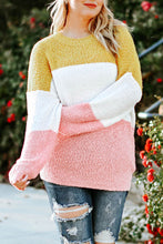 Load image into Gallery viewer, Colorblock Bubble Sleeve Plus Size Sweater