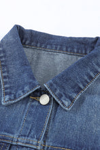 Load image into Gallery viewer, Lapel Distressed Raw Hem Buttons Denim Jacket