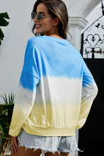 Load image into Gallery viewer, Color Block Tie Dye Pullover Sweatshirt