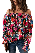 Load image into Gallery viewer, Floral Print Ruffled Off Shoulder Blouse