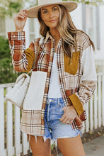 Load image into Gallery viewer, Plaid Color Block Patchwork Shirt Jacket with Pocket