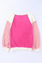 Load image into Gallery viewer, Colorblock Long Sleeve Pullover Fleece Sweatshirt