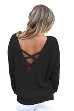 Load image into Gallery viewer, Cross Back Hollow-out Sweater