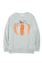 Load image into Gallery viewer, Halloween Pumpkin Leopard Print Plus Size Sweatshirt