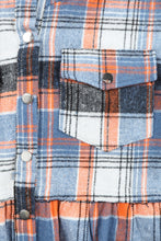 Load image into Gallery viewer, Multicolor Plaid Button Down Ruffled Shirt Jacket