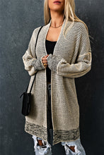Load image into Gallery viewer, Plaid Knitted Long Open Front Cardigan