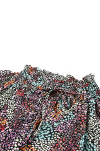 Load image into Gallery viewer, Multicolor Vibrant Floral Tie V Neck Puff Sleeve Blouse