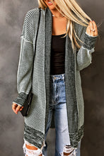 Load image into Gallery viewer, Plaid Knitted Long Open Front Cardigan