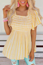 Load image into Gallery viewer, Striped Print Smocked Flowy Blouse