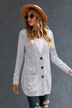 Load image into Gallery viewer, Front Pocket and Buttons Closure Cardigan