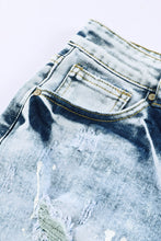 Load image into Gallery viewer, Distressed Bleached Denim Shorts