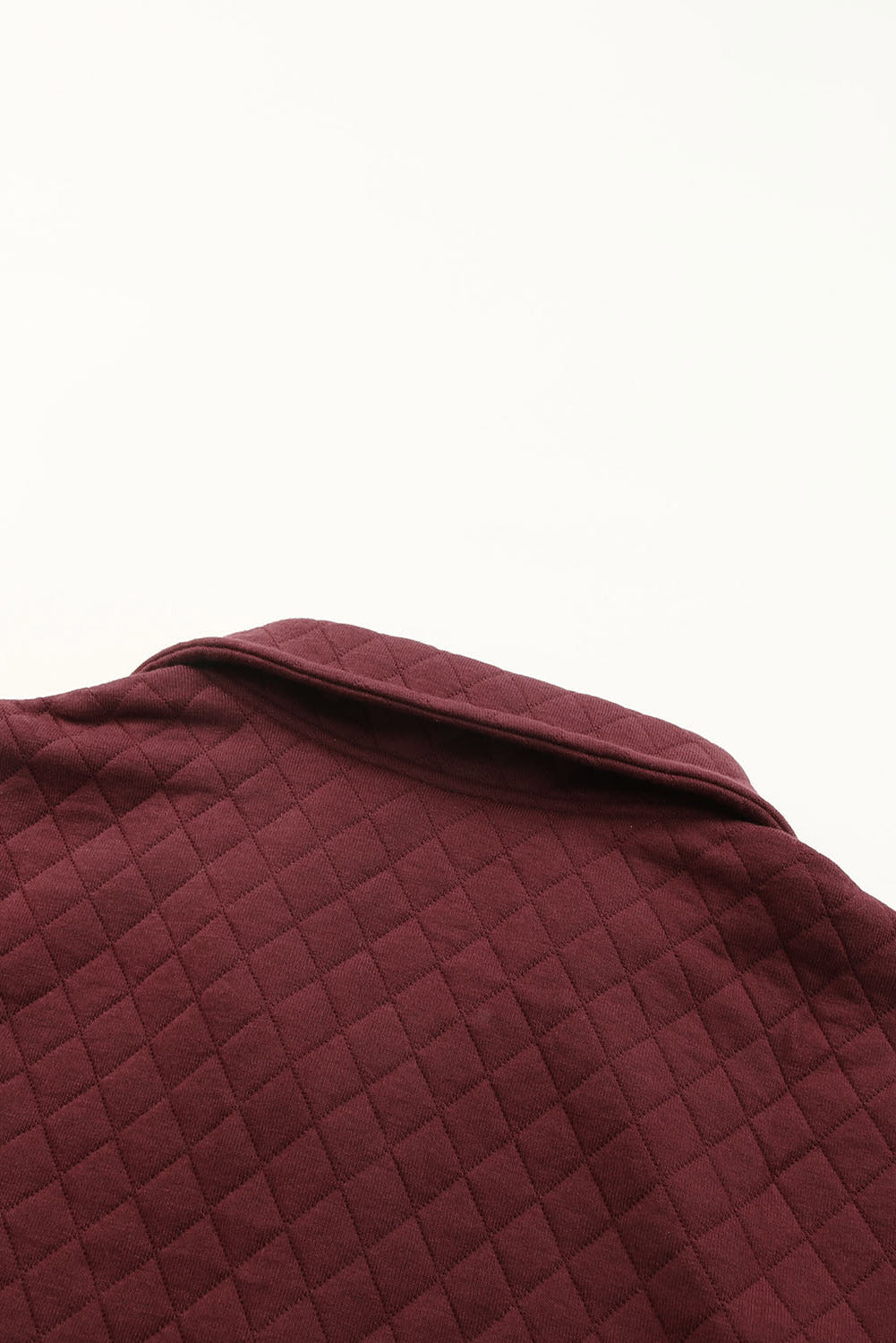 Red Geometric Texture Plaid Trim Sweatshirt
