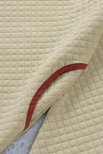 Load image into Gallery viewer, Beige Contrast Binding Snap Button Geometric Pullover Sweatshirt