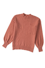 Load image into Gallery viewer, Solid Color Puffy Sleeve Pocketed Sweater