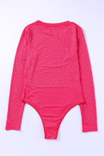 Load image into Gallery viewer, Rhinestone O-neck Long Sleeve Bodysuit