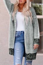 Load image into Gallery viewer, Plaid Knitted Long Open Front Cardigan
