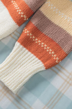 Load image into Gallery viewer, Crew Neck Drop-shoulder Striped Color Block Sweater