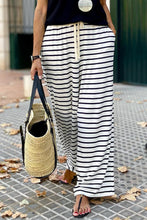 Load image into Gallery viewer, Drawstring Striped Wide Leg Pants