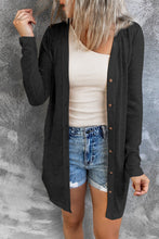 Load image into Gallery viewer, Solid Color Open-Front Buttons Cardigan