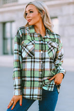 Load image into Gallery viewer, Geometric Plaid Print Pocketed Shacket