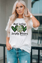 Load image into Gallery viewer, Heart Leopard Clover Slogan Letters Graphic Tee