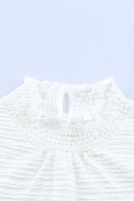 Load image into Gallery viewer, Frilled Smocked Neck Textured Bishop Sleeve Blouse