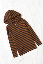 Load image into Gallery viewer, Striped Knit Quarter Zip Hoodie