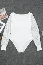 Load image into Gallery viewer, Lace Sleeves Square Neck Bodysuit