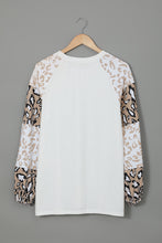 Load image into Gallery viewer, Beige Leopard Print Bubble Sleeve Top