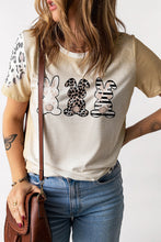 Load image into Gallery viewer, Khaki Easter Bunny Leopard Bleached Print Graphic Tee