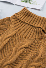 Load image into Gallery viewer, Cuddle Weather Cable Knit Handmade Turtleneck Sweater