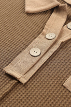 Load image into Gallery viewer, Waffle Knit Buttoned Long Sleeve Top