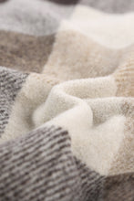 Load image into Gallery viewer, Khaki Plaid Color Block Buttoned Long Sleeve Jacket with Pocket