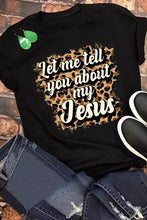 Load image into Gallery viewer, Leopard Letter Print Crewneck Graphic Tee