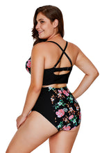 Load image into Gallery viewer, Delicate Floral Push Up High Waist Bikini Swimsuit