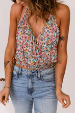 Load image into Gallery viewer, Multicolor Wrapped V Neck Floral Tank Crop Top