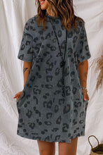 Load image into Gallery viewer, Vintage Washed Leopard T-Shirt Dress with Pockets