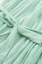 Load image into Gallery viewer, Pleated Ruffled Tie Waist Buttons V Neck Romper