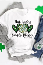 Load image into Gallery viewer, Heart Leopard Clover Slogan Letters Graphic Tee