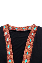 Load image into Gallery viewer, Western Pattern Cow Patchwork Open Front Cardigan