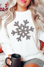 Load image into Gallery viewer, Leopard Snowflake Pullover Sweatshirt