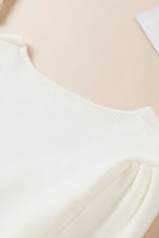 Load image into Gallery viewer, Beige Ruched Sweetheart Neckline Rib Knit Sweater