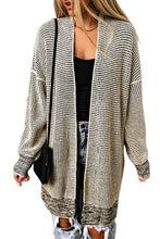 Load image into Gallery viewer, Plaid Knitted Long Open Front Cardigan